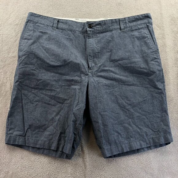 Dockers Mens Shorts Size 42 Chambray Blue Flat Front Chino Casual Gray Classic - Picture 13 of 14